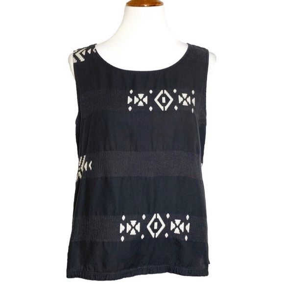 Eileen Fisher Tops - Eileen Fisher Jacquard Mixed Media Sleeveless Top